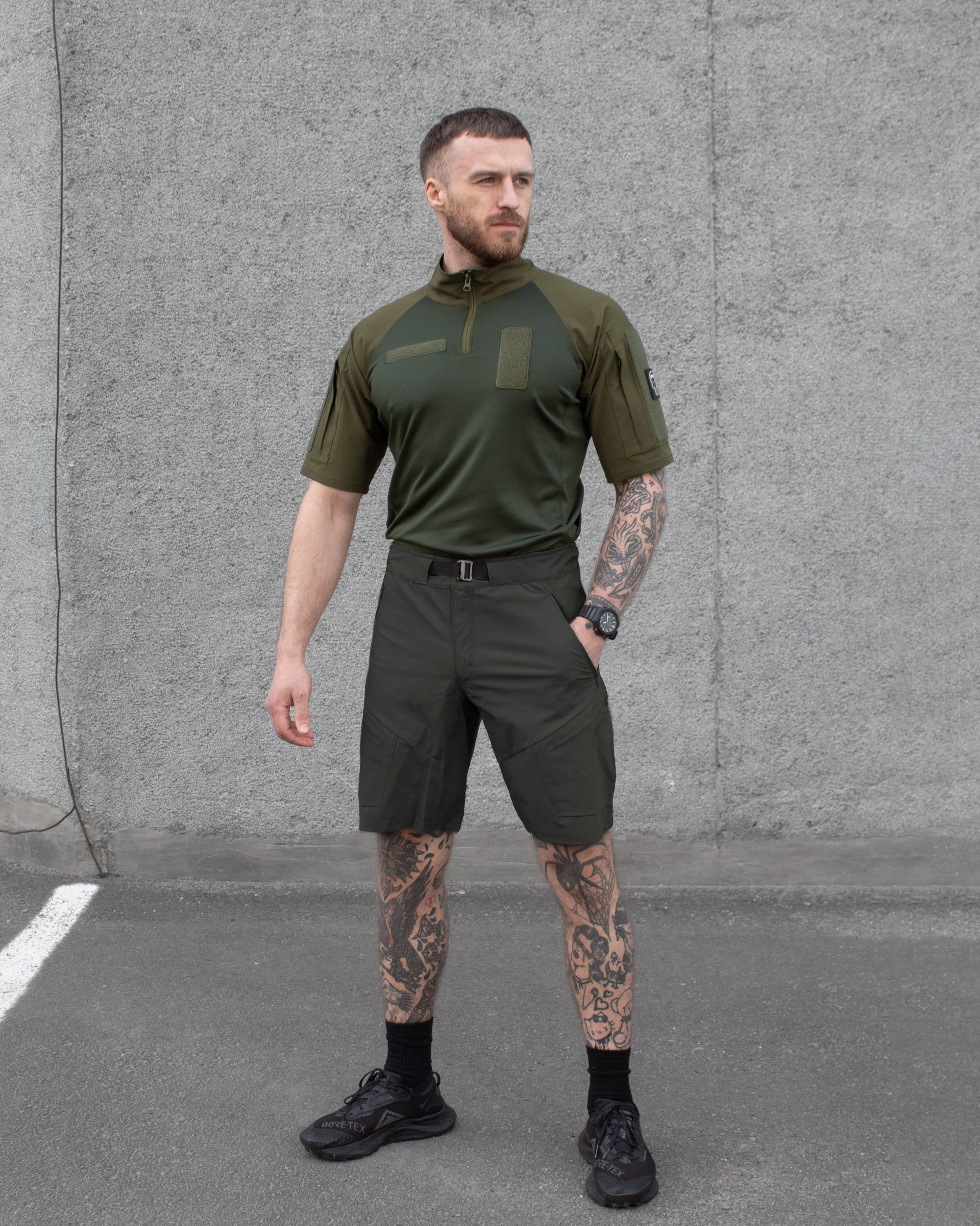 КОМПЛЕКТ (ФУТБОЛКА ТАКТИЧНА БОЙОВА BEZET COMBAT ХАКІ, ШОРТИ КАРГО ШВИДКОСОХНУЧІ BEZET ADVENTURE ХАКІ) - Фото 2