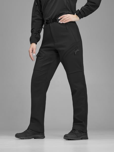 Штани карго тактичні жіночі Softshell BEZET Techwear чорний