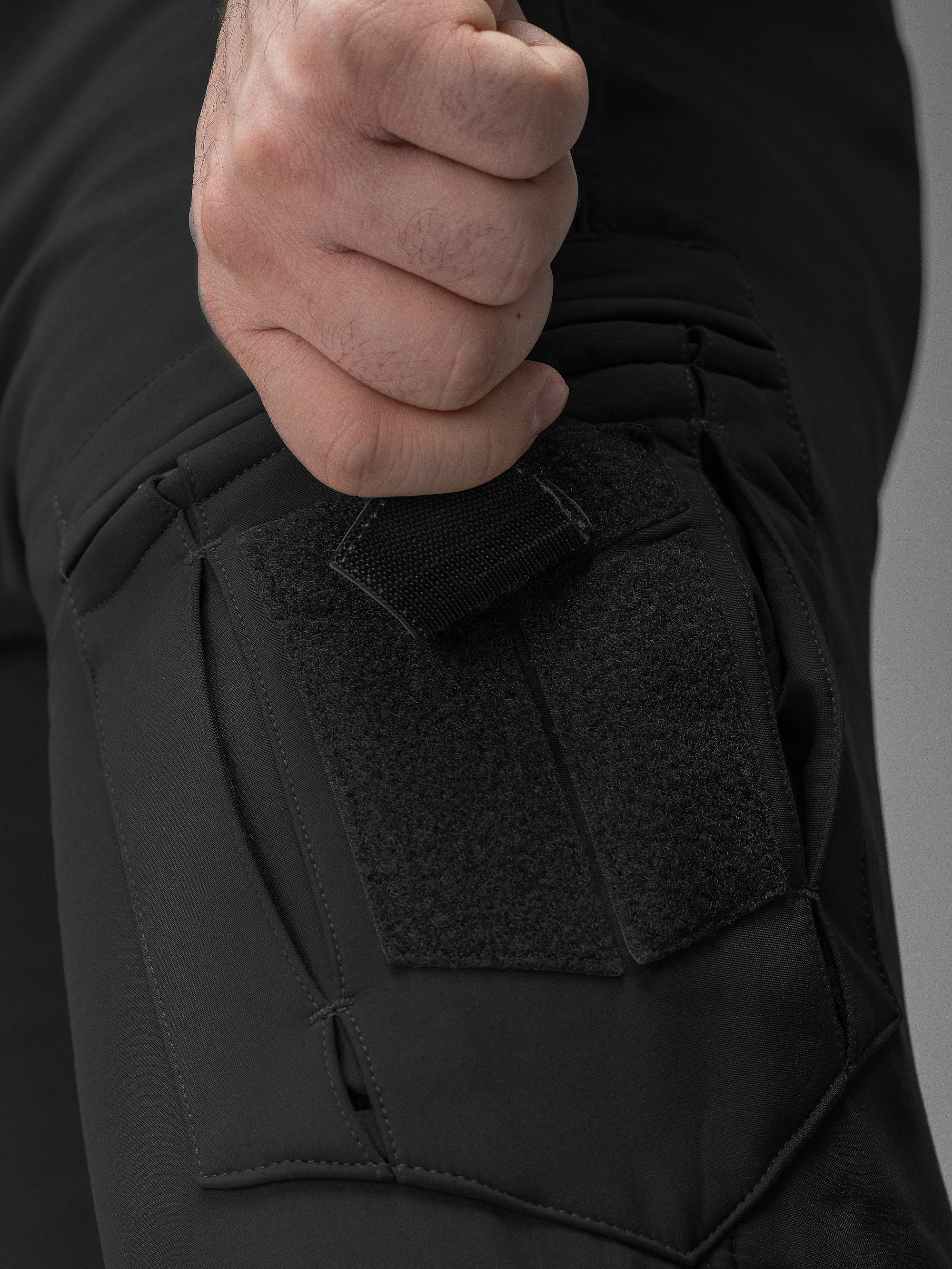 Зимові брюки карго тактичні Softshell BEZET Ешелон чорні - Фото 21