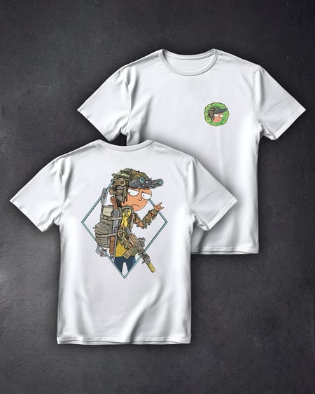 Футболка з принтом Tactical Morty біла We feel