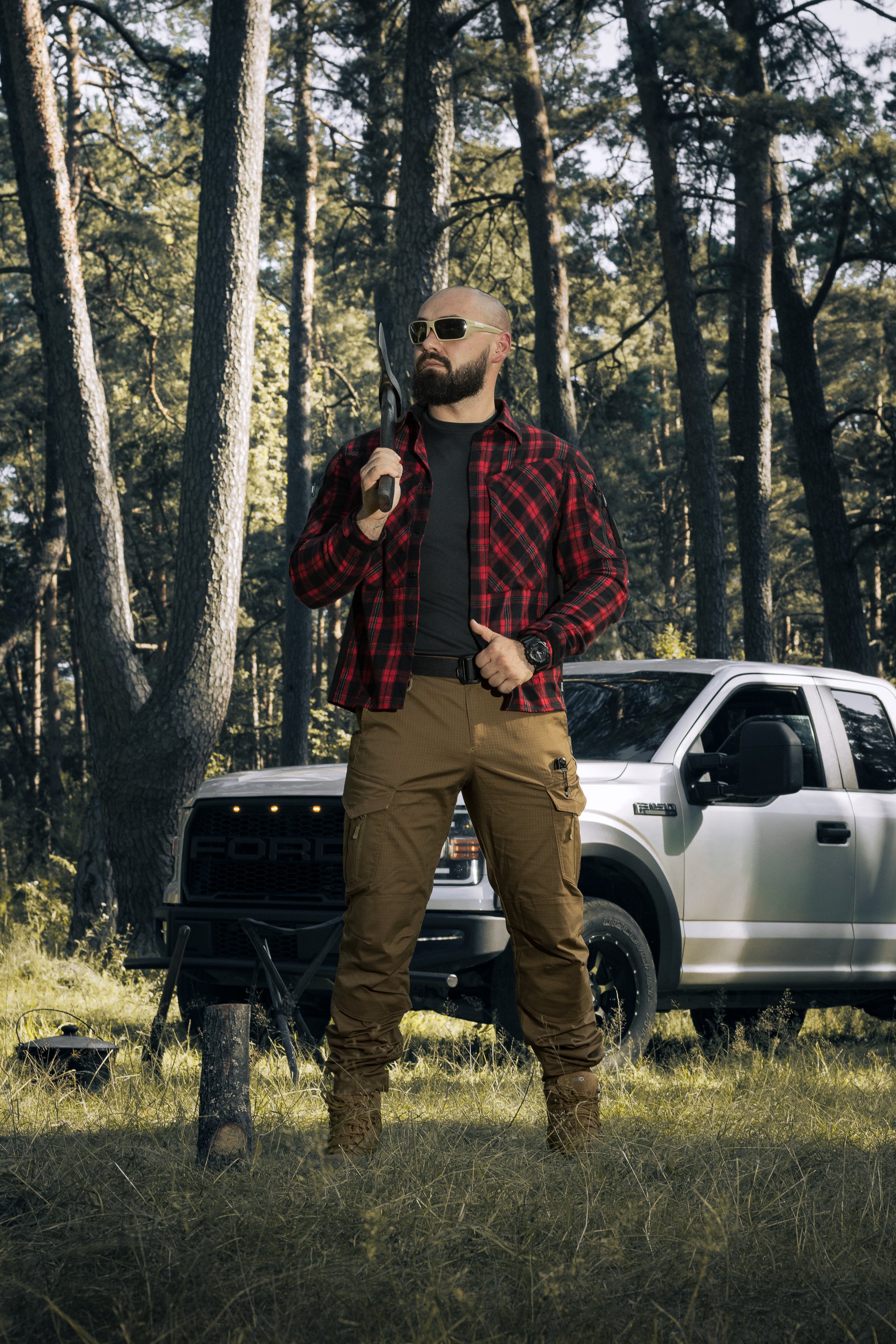 Сорочка фланелева BEZET Defender чорний/червоний - Фото 27