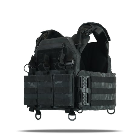 Плитоноска Kiborg GU Gen.2 + з'ємна панель для трьох магазинів Чорний Мультикам KIBORG
