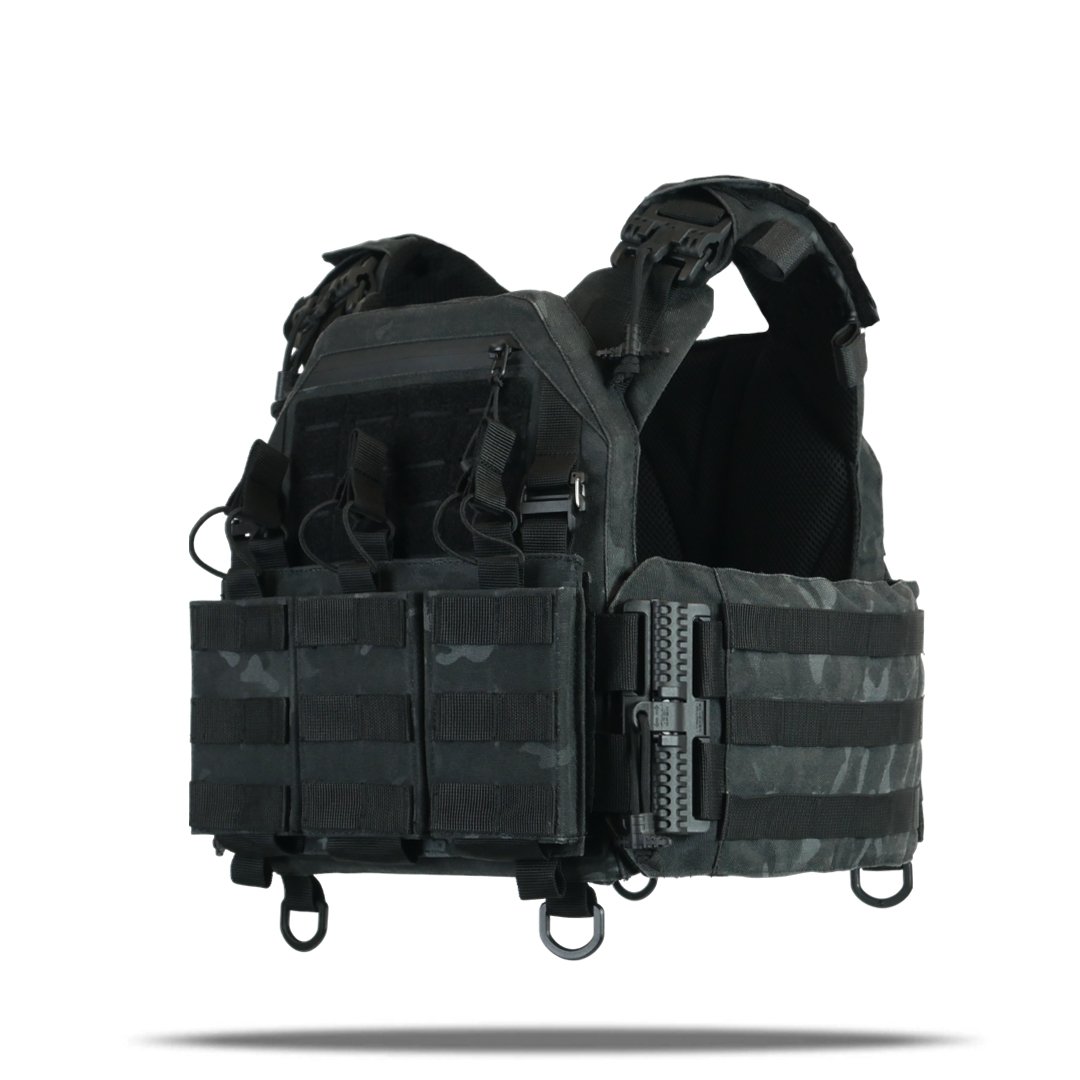 Плитоноска Kiborg GU Gen.2 + з'ємна панель для трьох магазинів Чорний Мультикам KIBORG