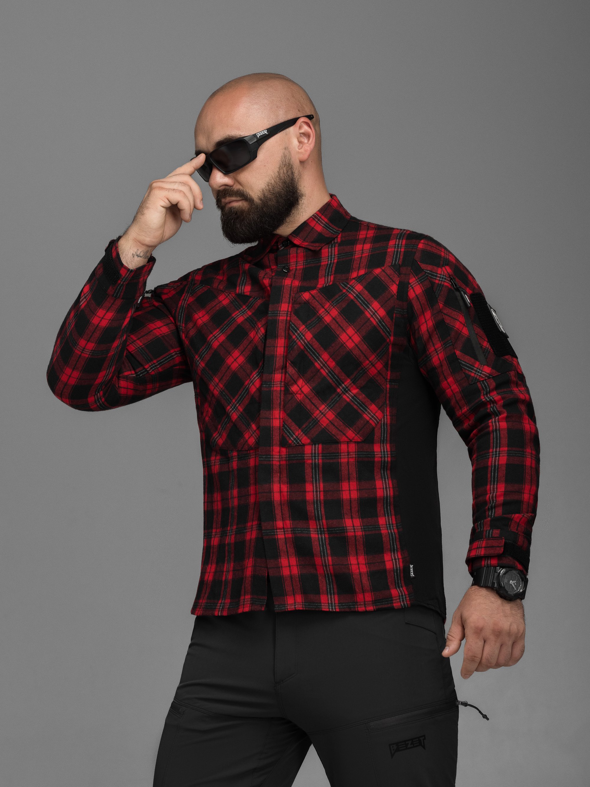 Сорочка фланелева BEZET Defender чорний/червоний - Фото 6