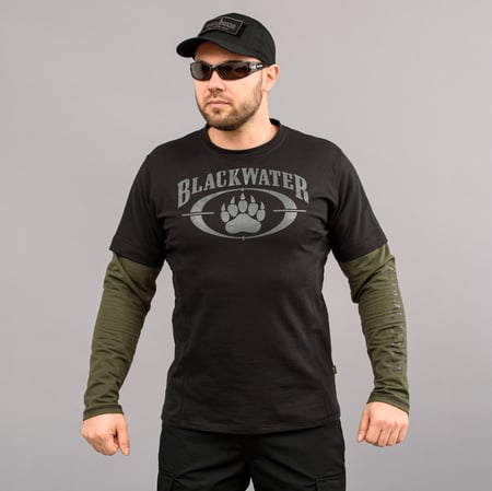 Футболка з рукавами "BLACK WATER" BLACK & OLIVE Armoline