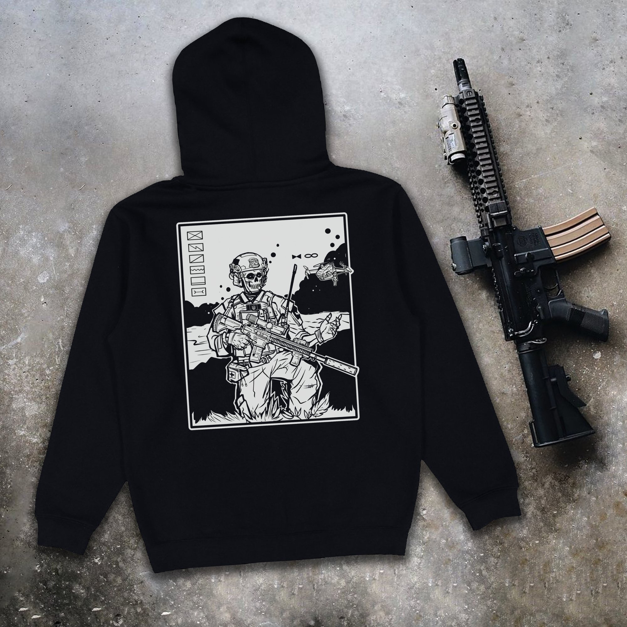 Худі утеплене з принтом Scout чорне