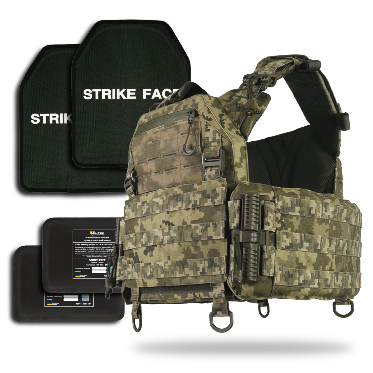 Плитоноска Kiborg Gen.2 Піксель з бронеплитами та балістичним захистом KIBORG