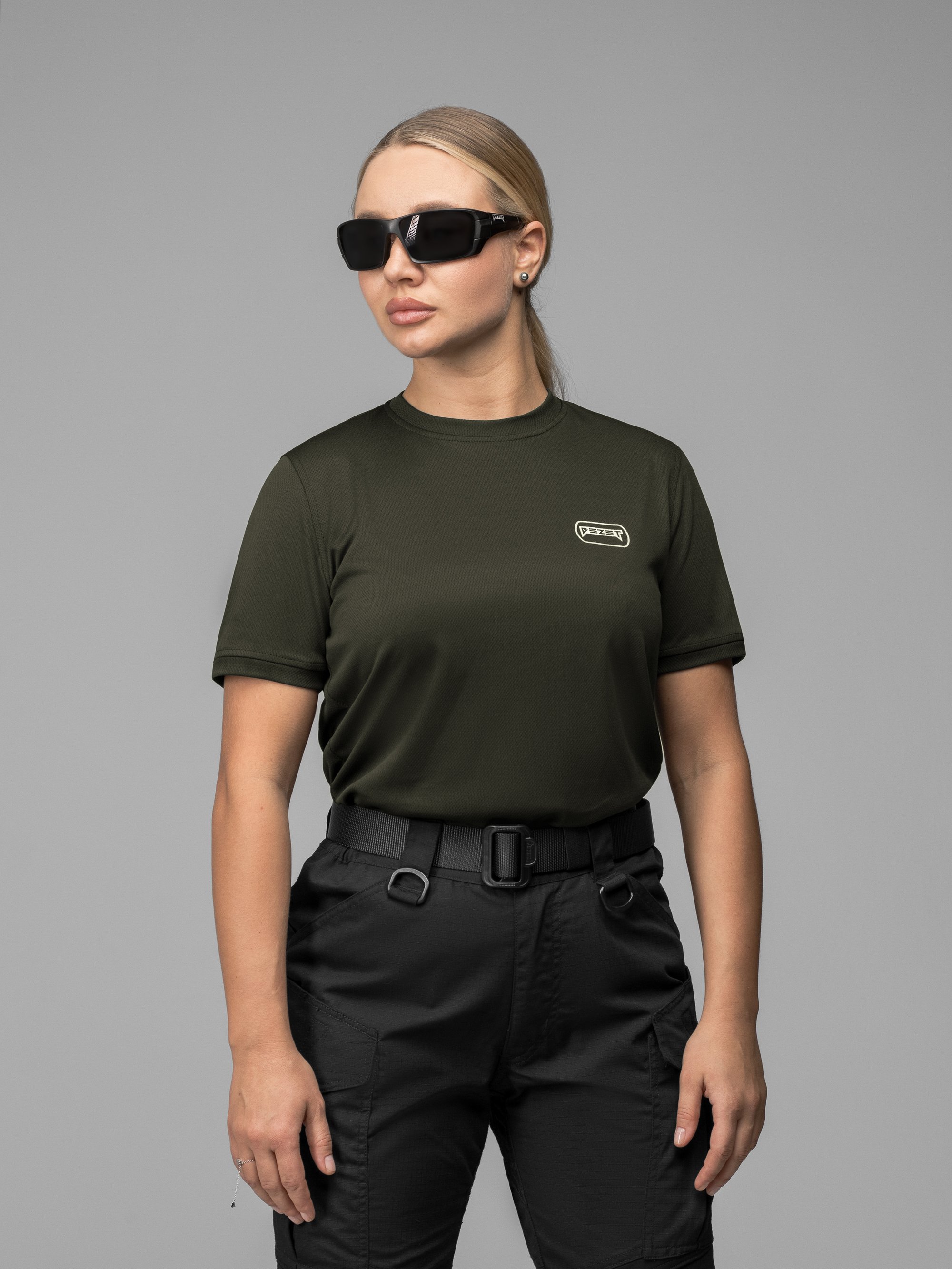 Футболка швидкосохнуча тактична жіноча BEZET Basic хакі - Фото 2