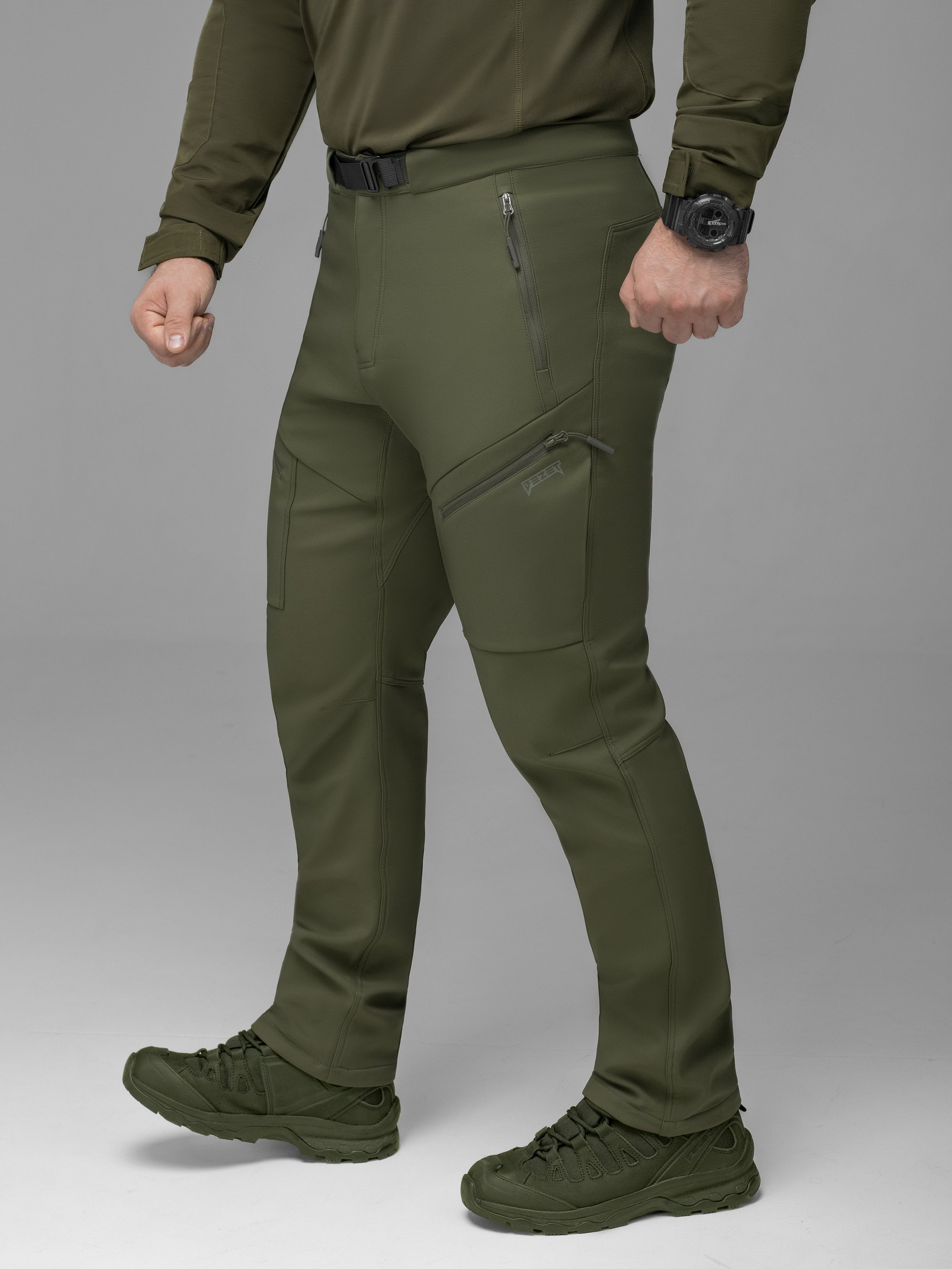 Штани карго тактичні Softshell BEZET Techwear хакі - Фото 6