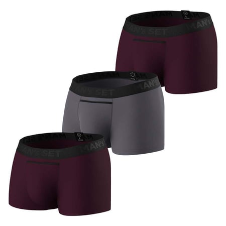 Комплект трусов Classic 1.2 Black Series, марсала/графитовый, 3шт MansSet