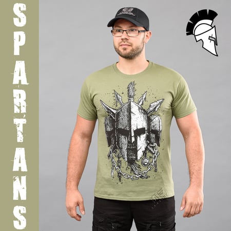 Футболка з принтом "SPARTANS" OLIVE Armoline