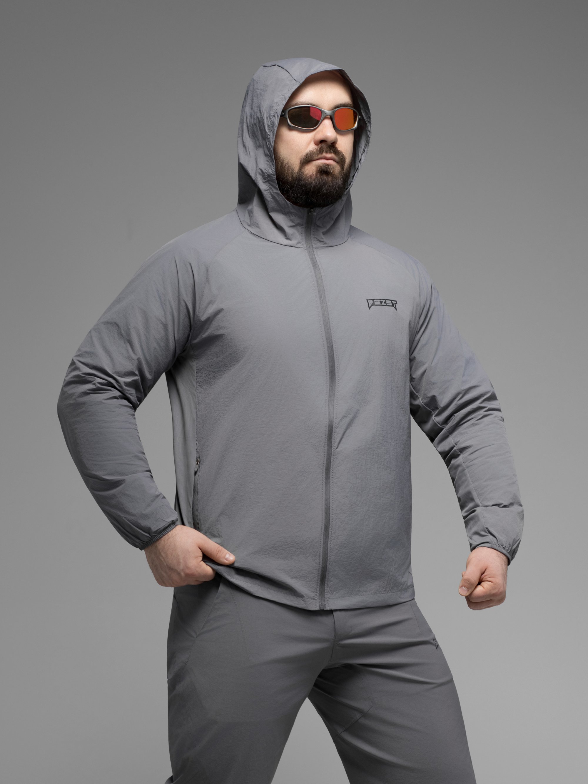 Куртка вітрівка BEZET Solguard UV 100 сірий - Фото 12