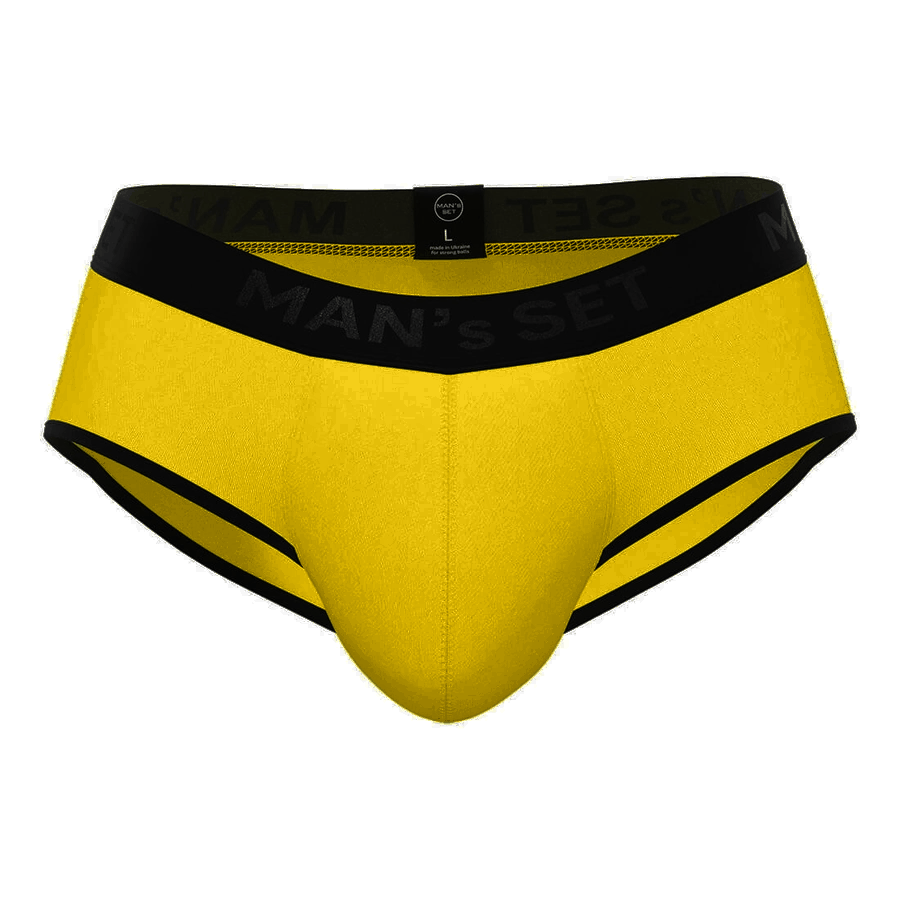 Чоловічі анатомічні брифи з бавовни, Anatomic Briefs Black Series, лимонний