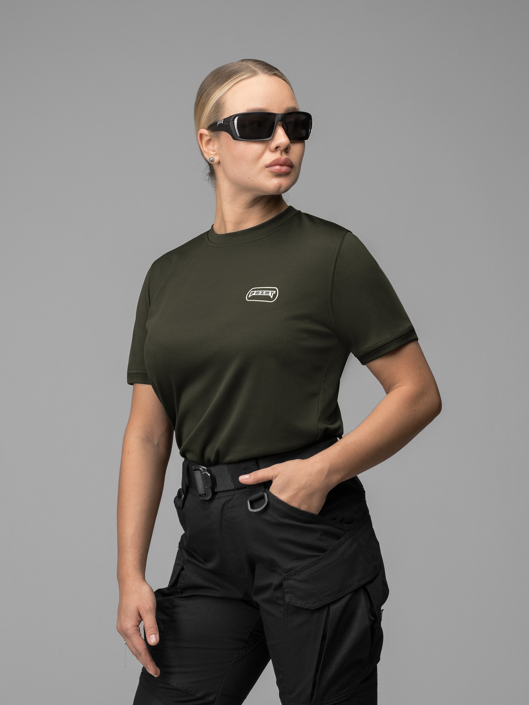 Футболка швидкосохнуча тактична жіноча BEZET Basic хакі - Фото 1
