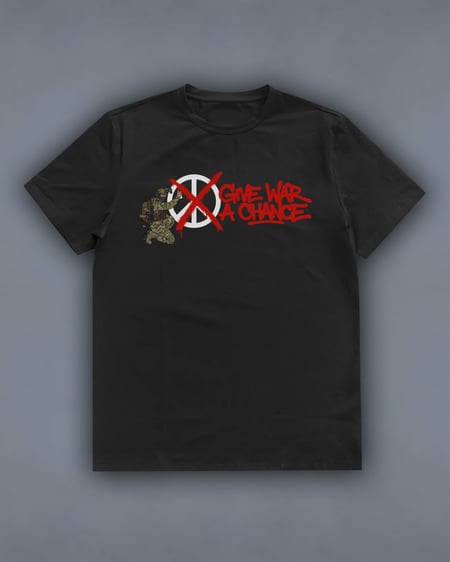 Футболка з принтом Give War a Chance front чорна We feel