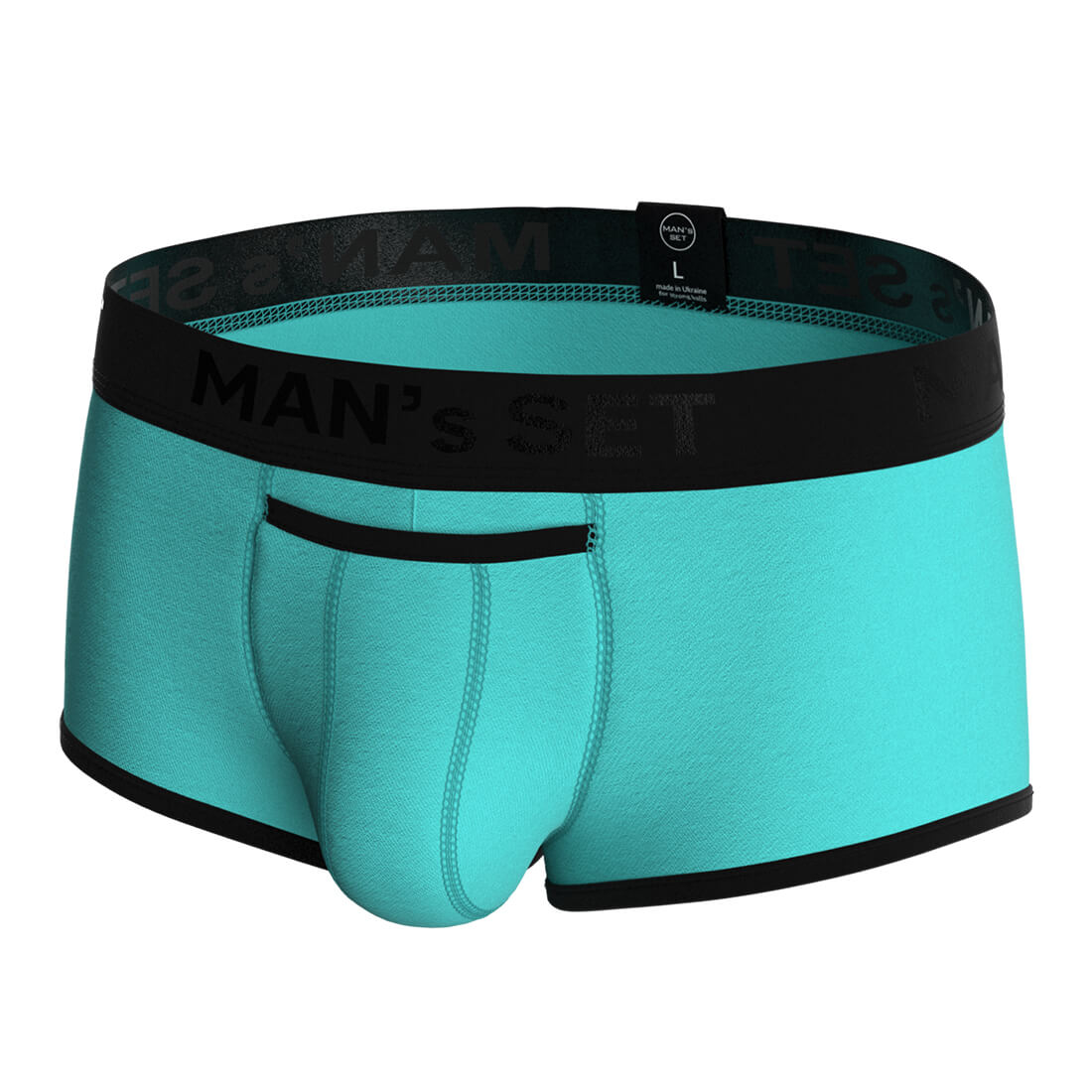 Чоловічі анатомічні спортивні боксери з бавовни, Sport Black Series, м'ятний MansSet