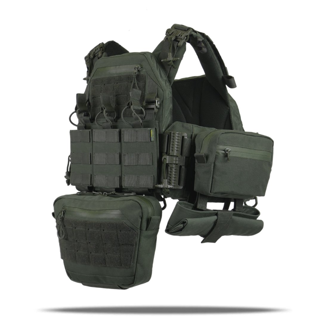 Комплект плитоноска Kiborg GU Gen.2 + 6 підсумків Хакі KIBORG