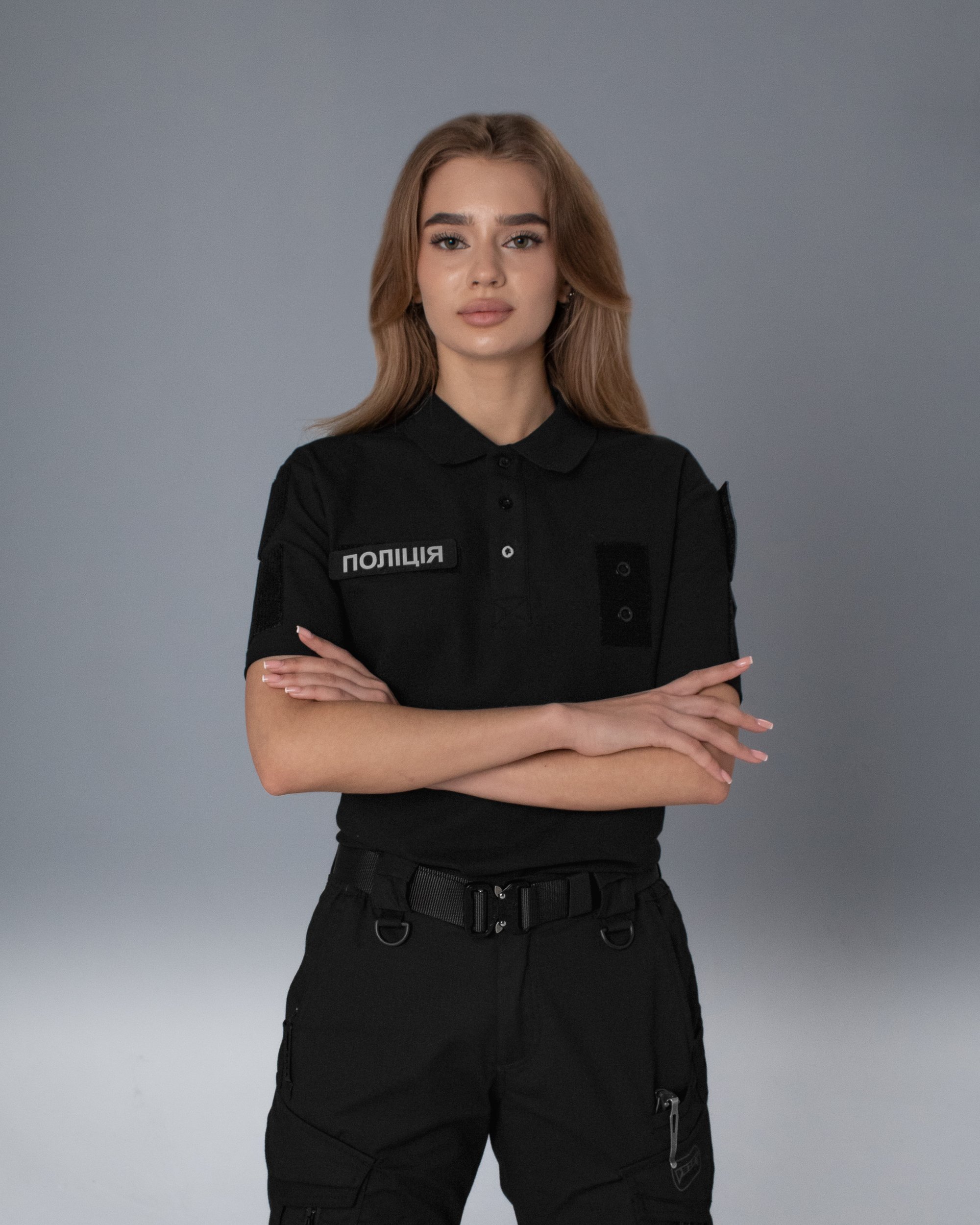 Футболка поло жіноча тактична Поліція BEZET чорний