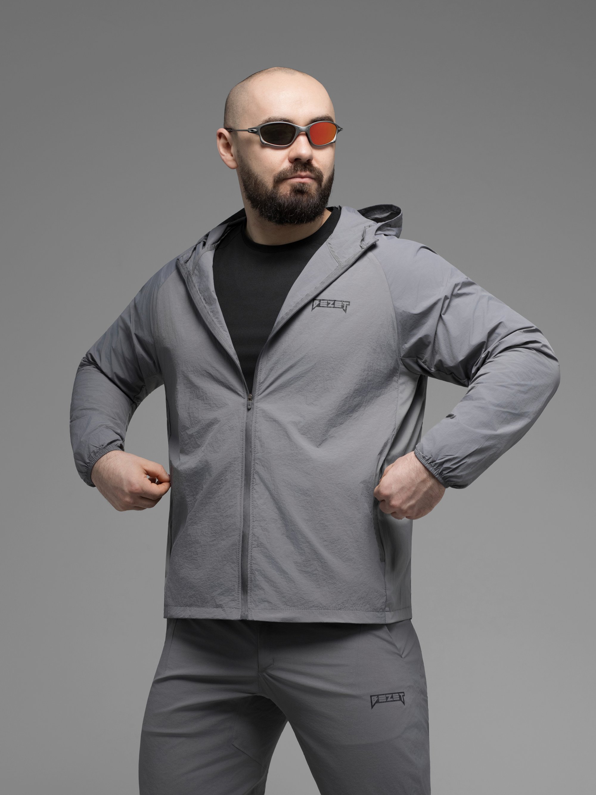 Куртка вітрівка BEZET Solguard UV 100 сірий - Фото 8