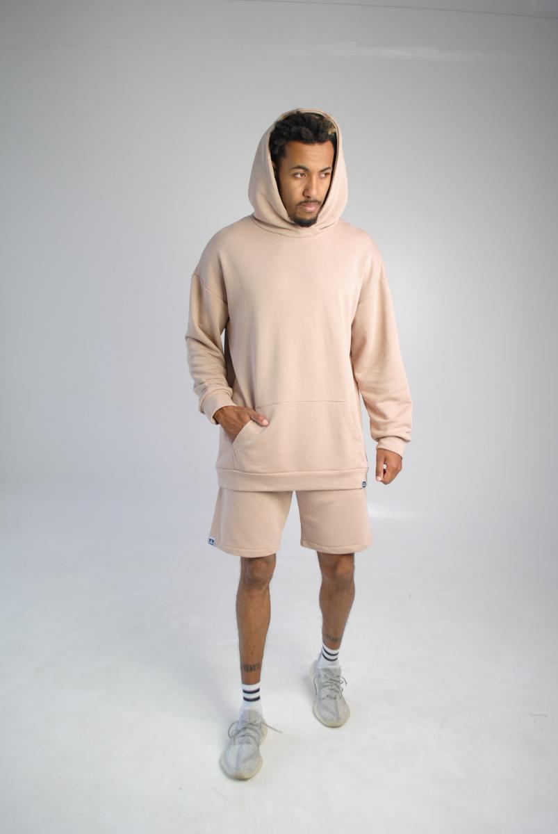 Комплект шорти худі пудра Hi mate