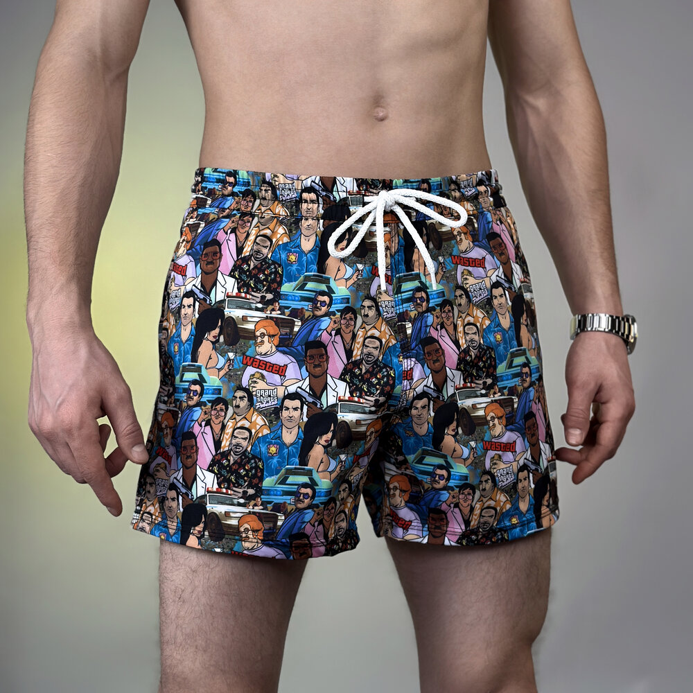 Принтованные плавательные шорты для мужчин Pobedov Pool day LOS SANTOS