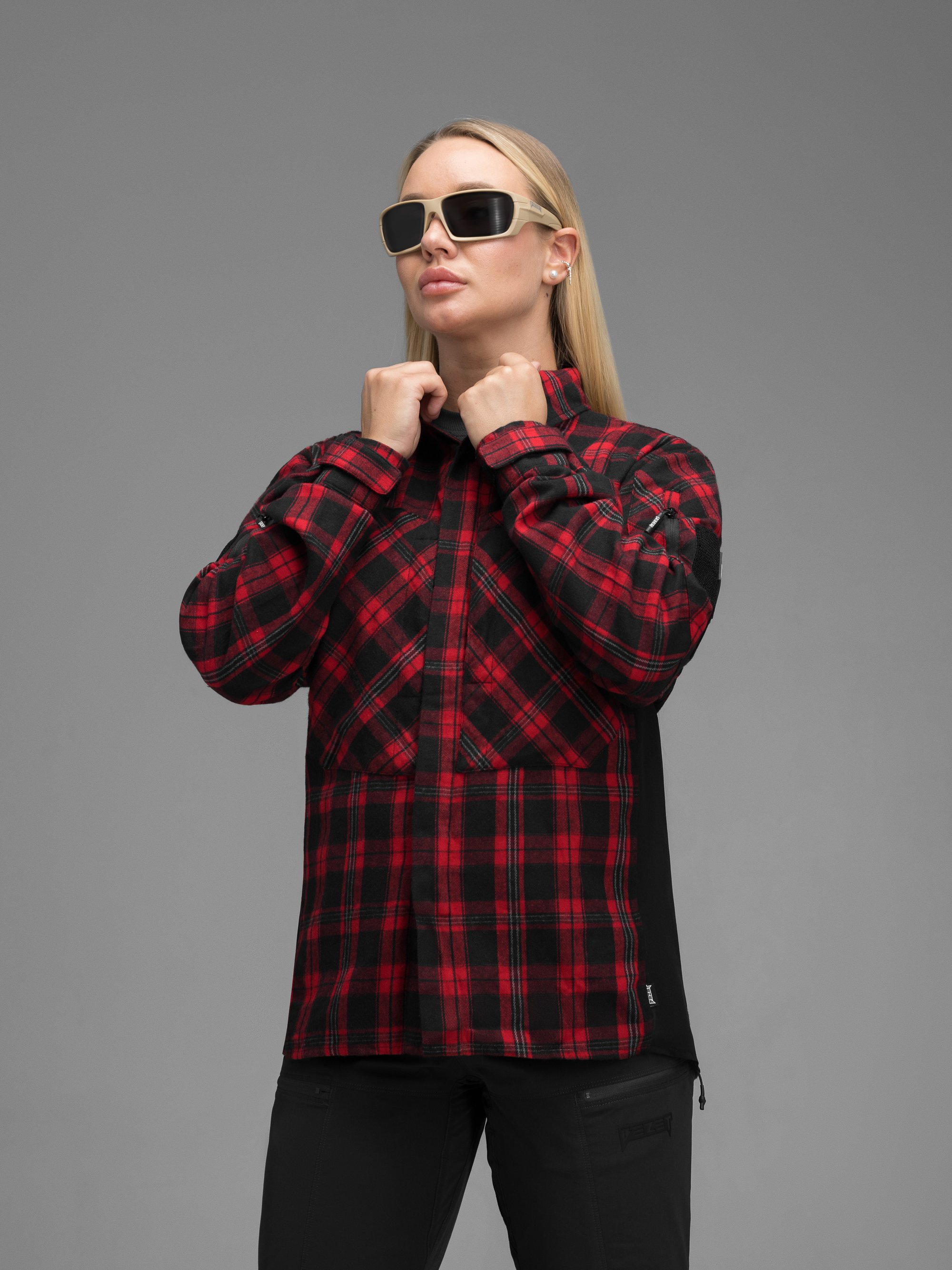 Сорочка фланелева жіноча BEZET Defender чорний/червоний - Фото 6