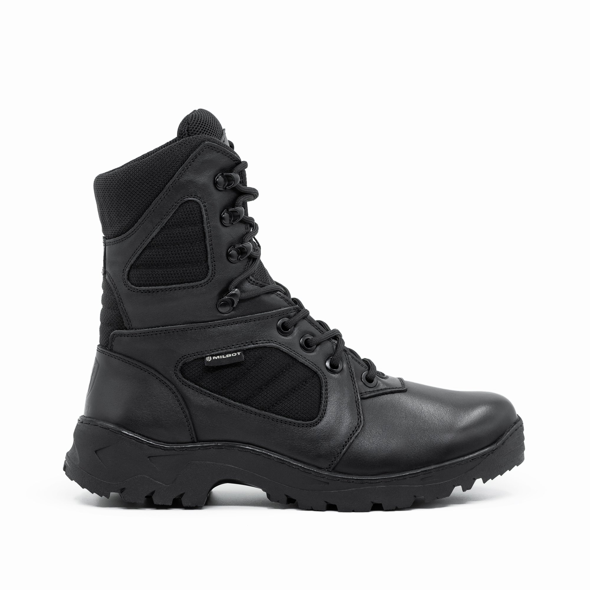 Берці тактичні CONQUEST демісезон чорна шкіра MILBOT