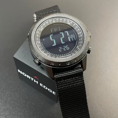 Чоловічий водостійкий тактичний годинник North Edge Desert 5BAR з компасом - Фото 4