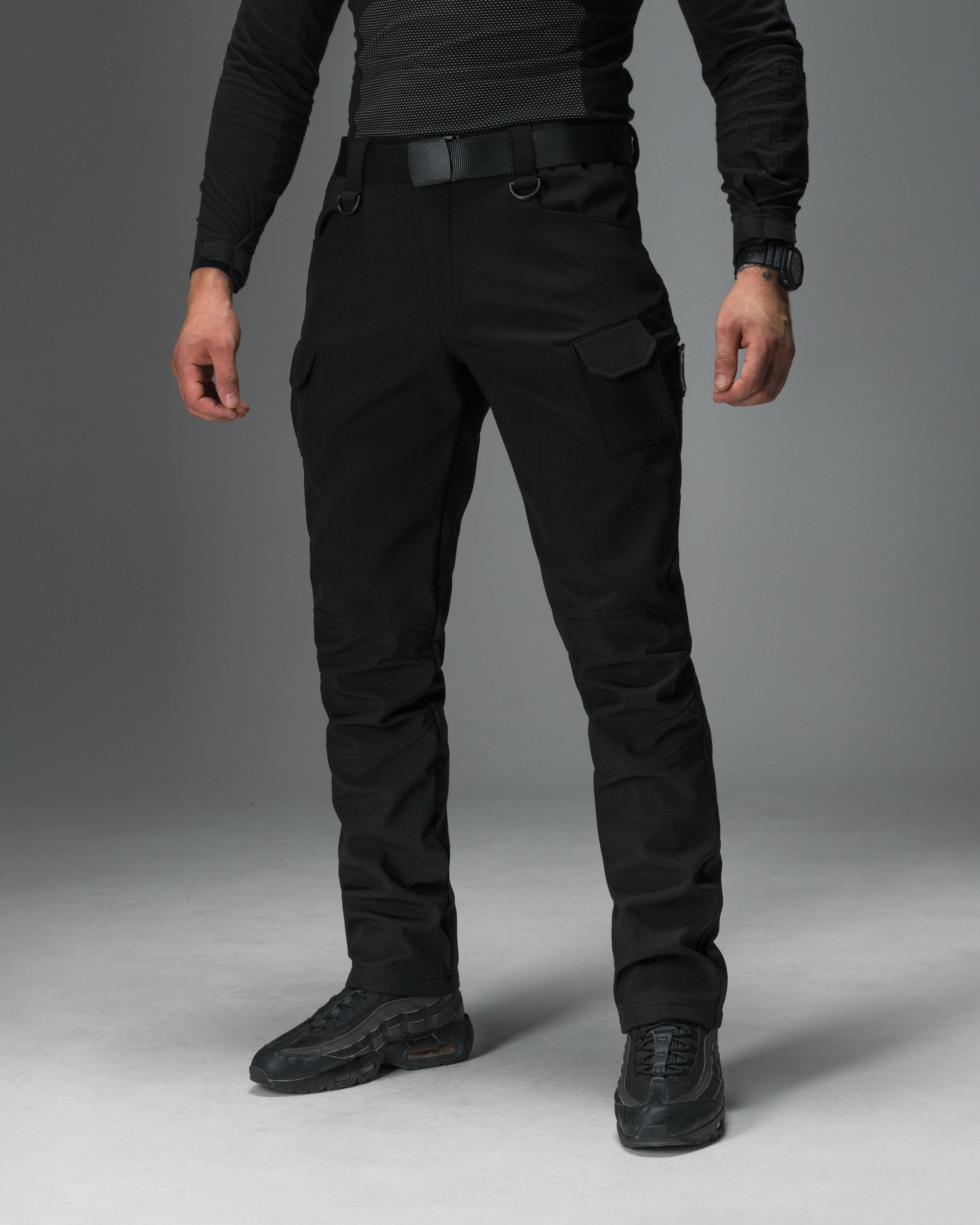 Брюки карго тактические Softshell BEZET Байрактар черные