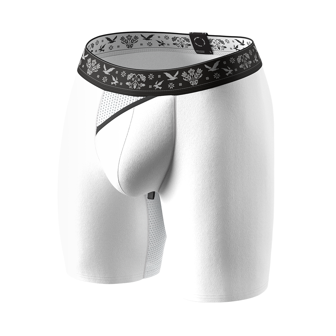 Чоловічі анатомічні боксери з бавовни із сіткою, Ukrainian Long 2.0 Light, білий MansSet