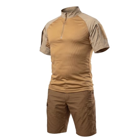 Тактический летний костюм с убаксом Combatant Raider Core короткий рукав и шортами Rip-Stop PolyCotton SPECPROM. Койот (00000007666) СПЕЦПРОМ КР