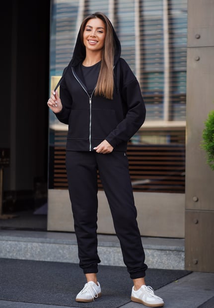 Жіночий костюм на блискавці Teamv NIKEL ZIP 23 Чорний TEAMV