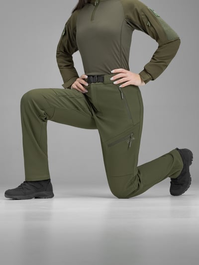 Штани карго тактичні жіночі Softshell BEZET Techwear хакі - Фото 6