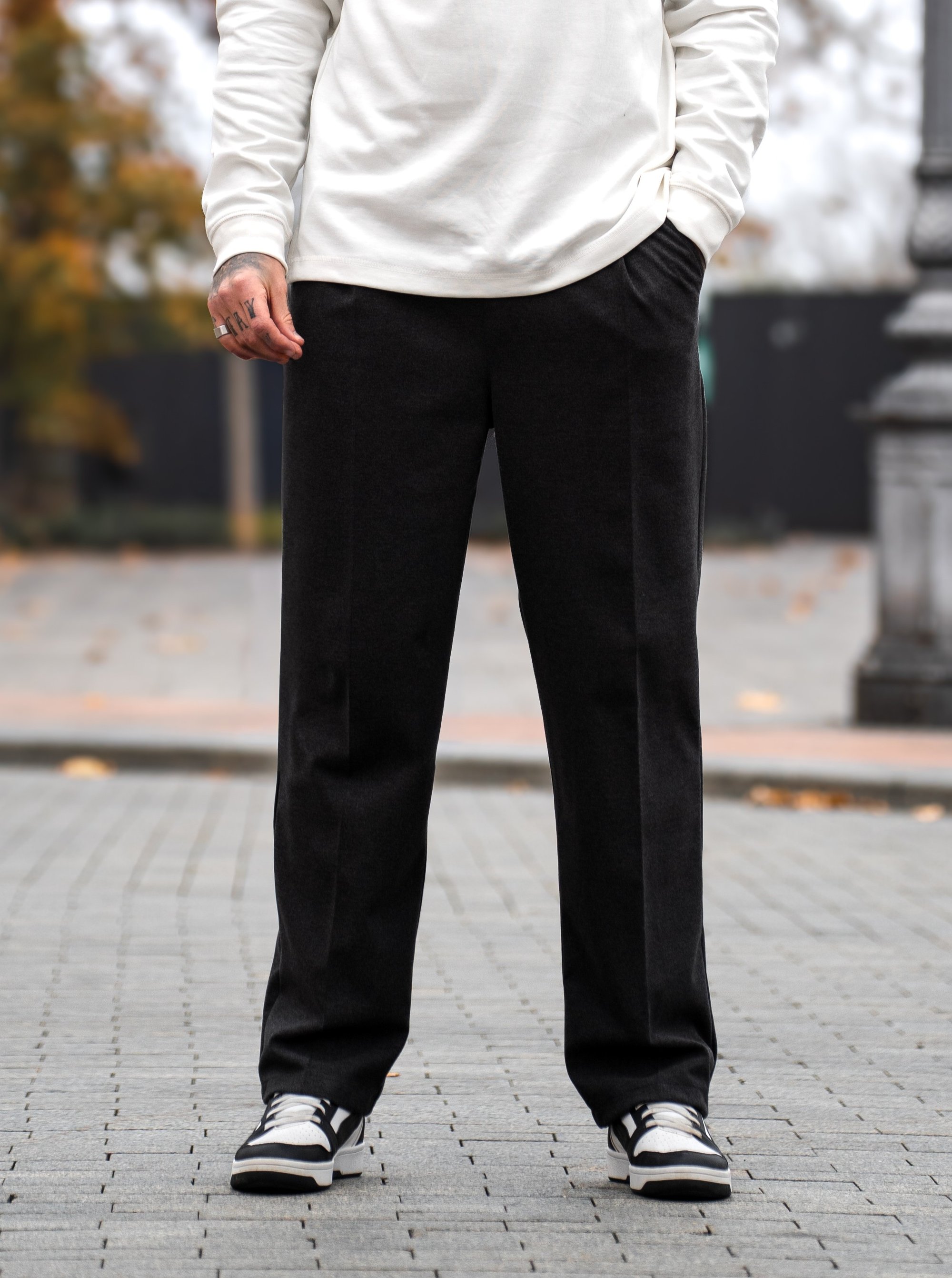 Штани чоловічі утеплені вовняні Relax Fit Teamv Чорний