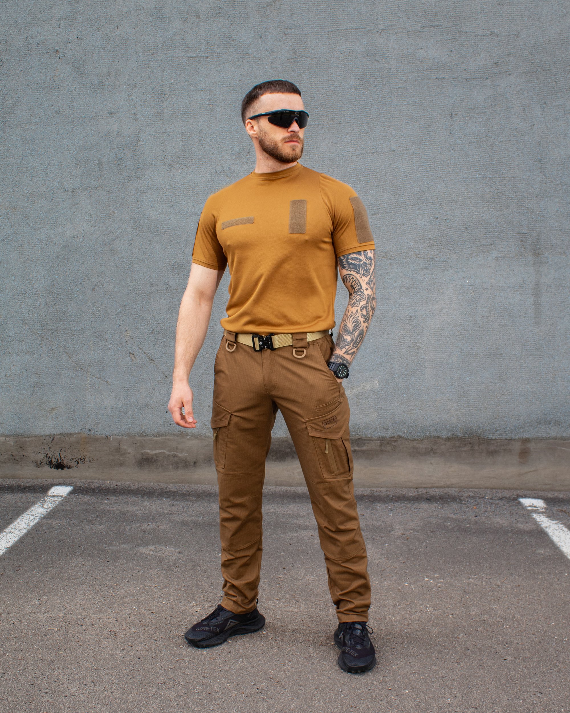 КОМПЛЕКТ (БРЮКИ КАРГО ТАКТИЧНІ BEZET ONYX КОЙОТ,ФУТБОЛКА ШВИДКОСОХНУЧА ТАКТИЧНА BEZET КОЙОТ) - Фото 2