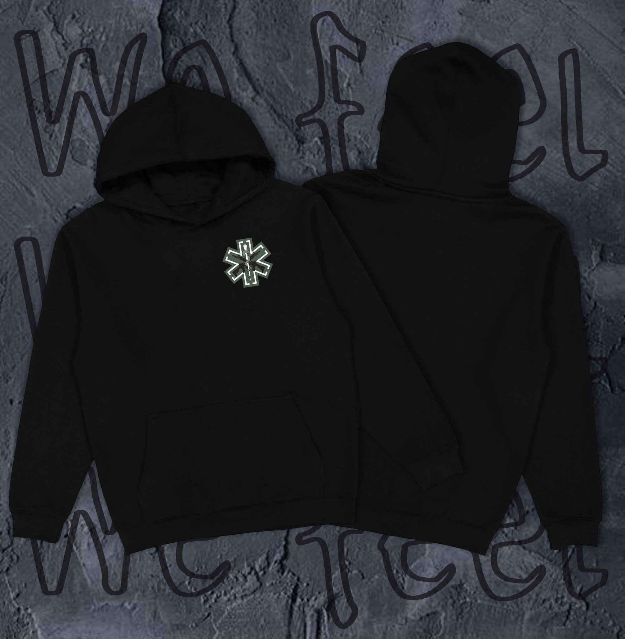 Худі без флісу з принтом MILITARY MEDIC чорне