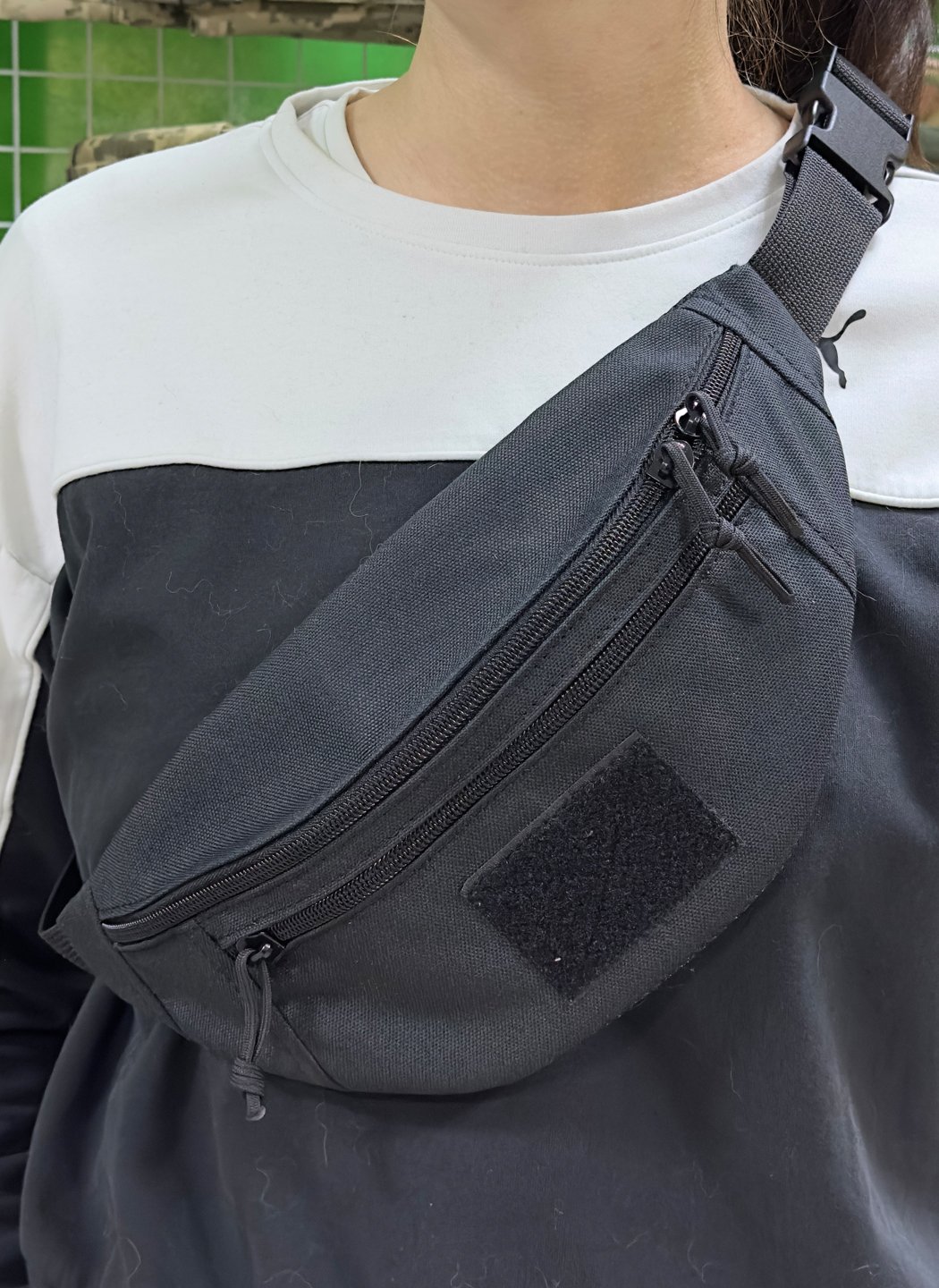 Тактична поясна Сумка-Бананка Чорна Полікордура MELGO