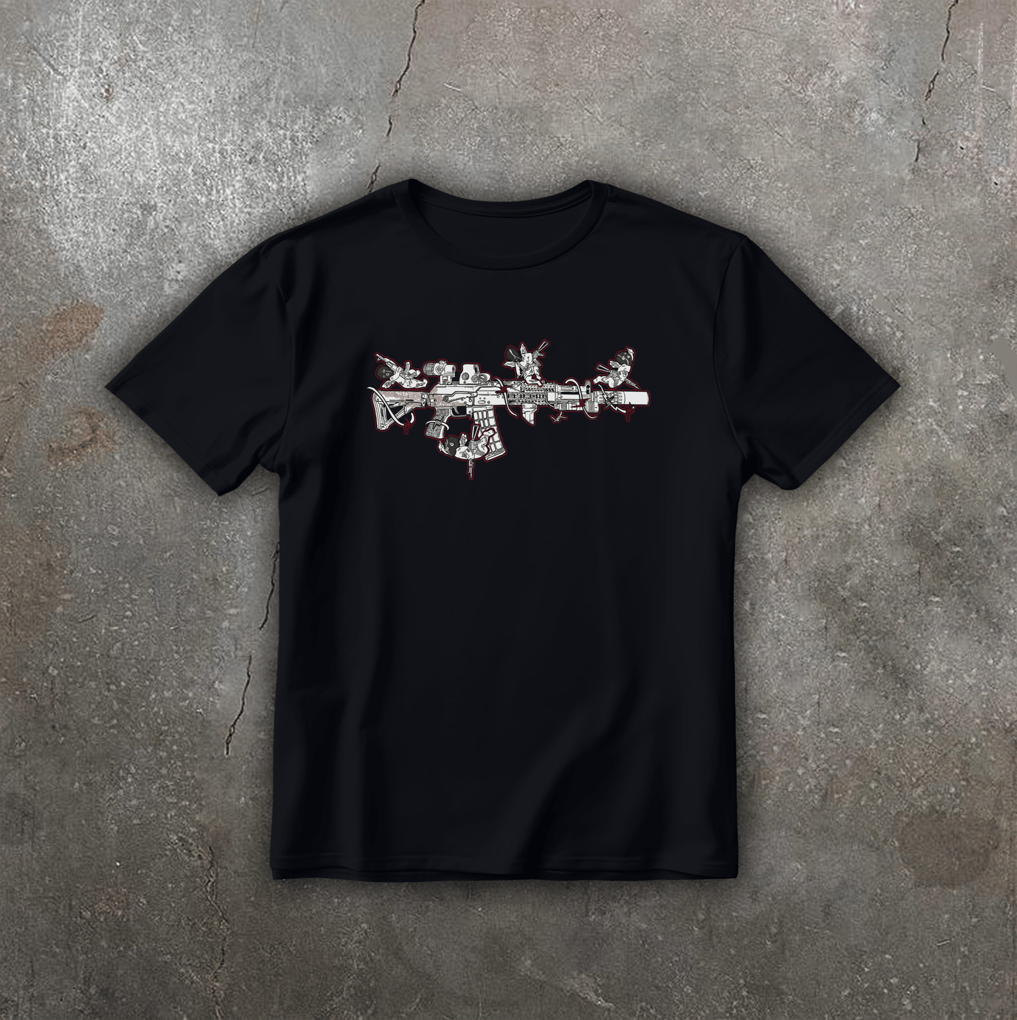 Футболка з принтом Blessed gun чорна We feel