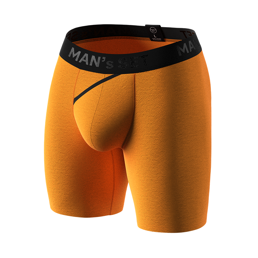 Чоловічі анатомічні боксери з бавовни, Anatomic Long 2.0, Black Series, помаранчевий MansSet