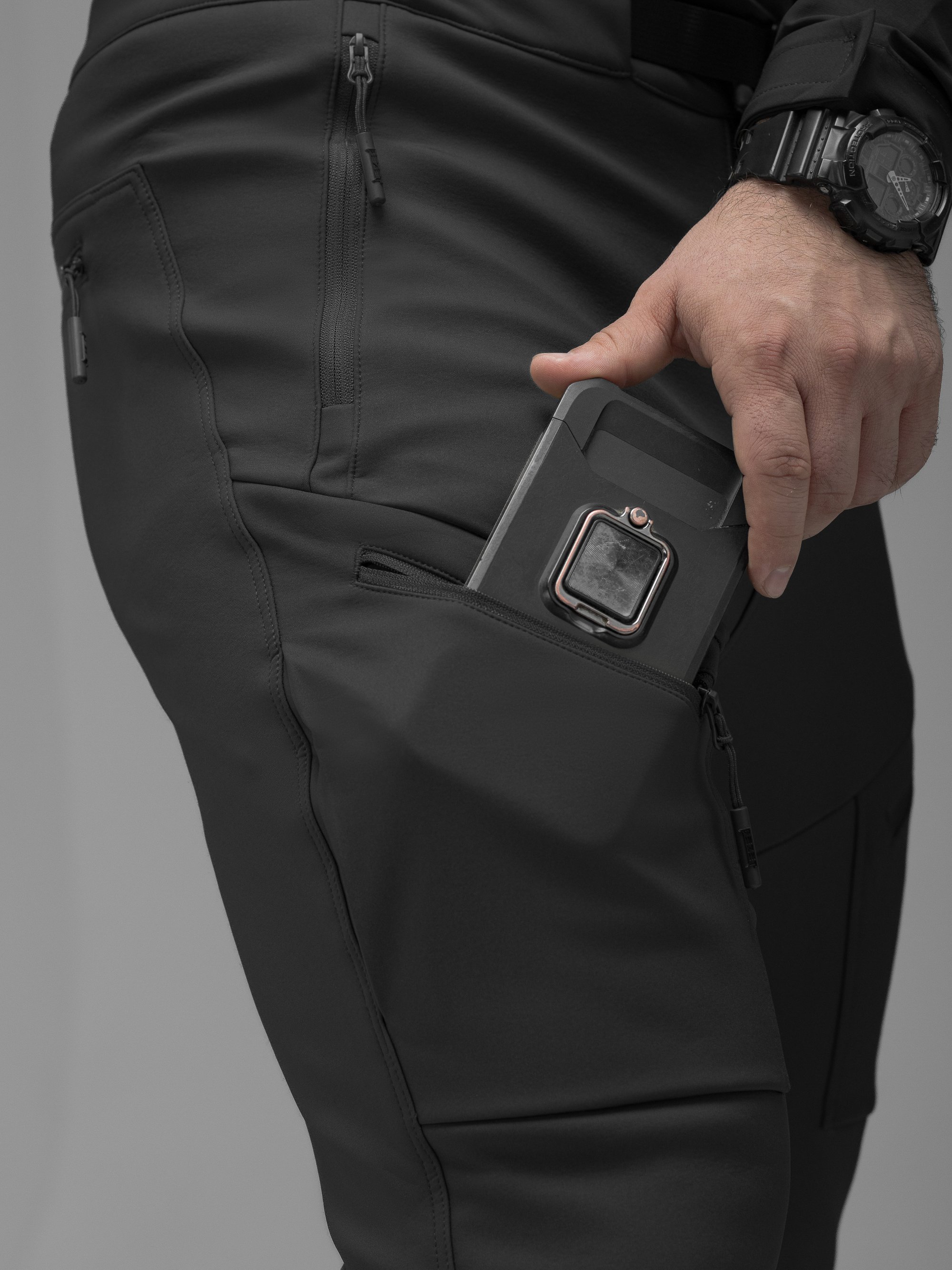 Брюки карго тактичні Softshell BEZET Techwear чорний - Фото 20