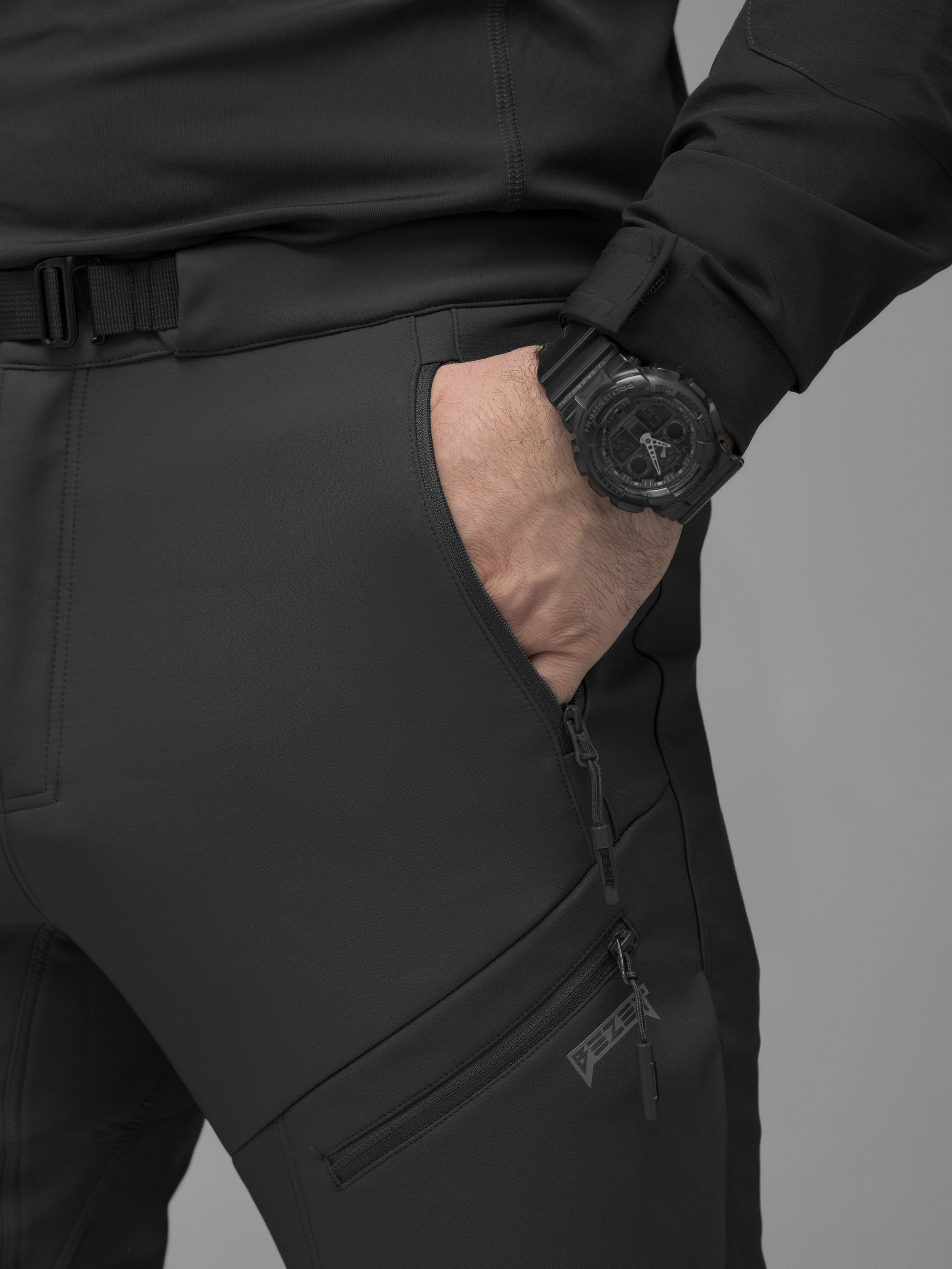 Брюки карго тактичні Softshell BEZET Techwear чорний - Фото 17
