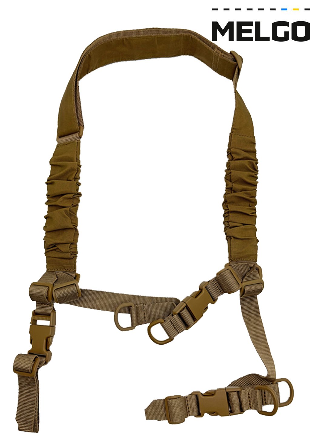 Ремень оружейный Койот Cordura 1000 D трехточечный трансформер MELGO