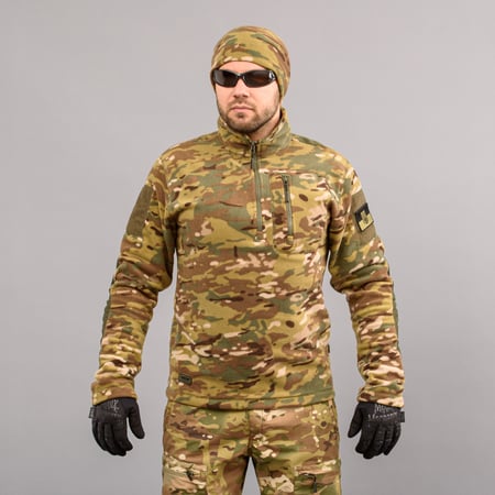 Толстовка тактична 1/4 Zip "TRAVEL DEFENCE" MULTICAM (Мікрофліс) Armoline