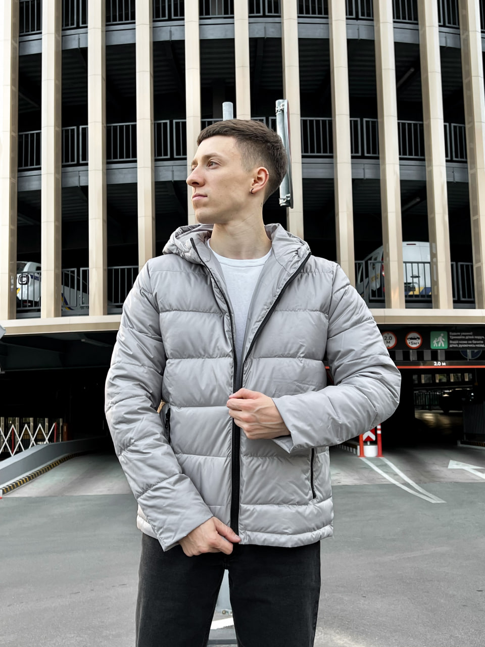 Мужская куртка стеганая демисезонная Reload Rainbow23 серая