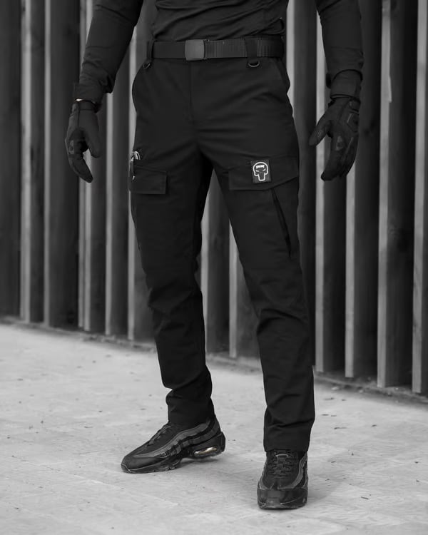 Штани карго BEZET Шпигун чорний - Фото 1