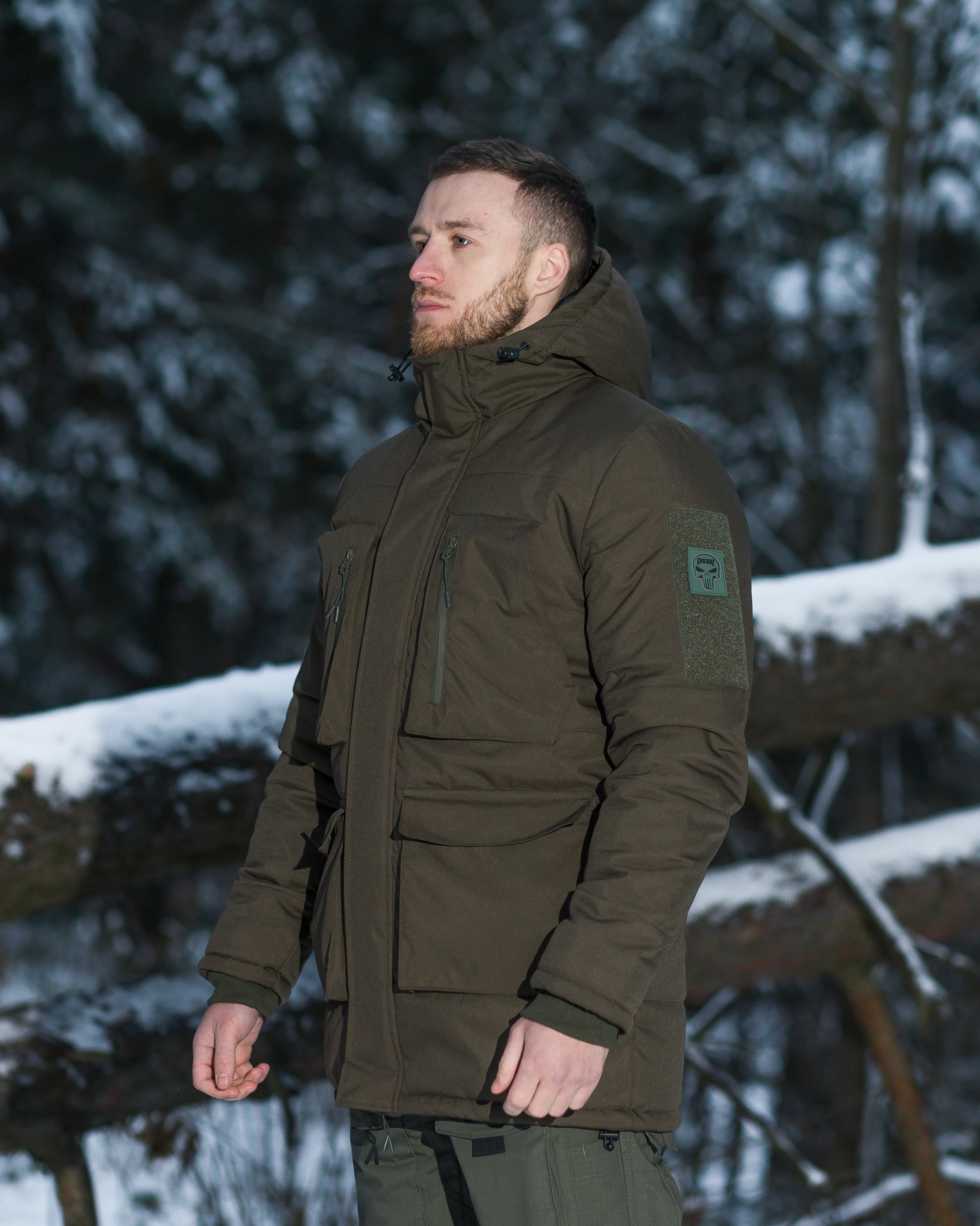Комплект тактичний (Куртка парка зимова BEZET Ісландія хакі-Кофта флісова BEZET хакі-Штани карго теплі BEZET Alpha хакі) - Фото 13
