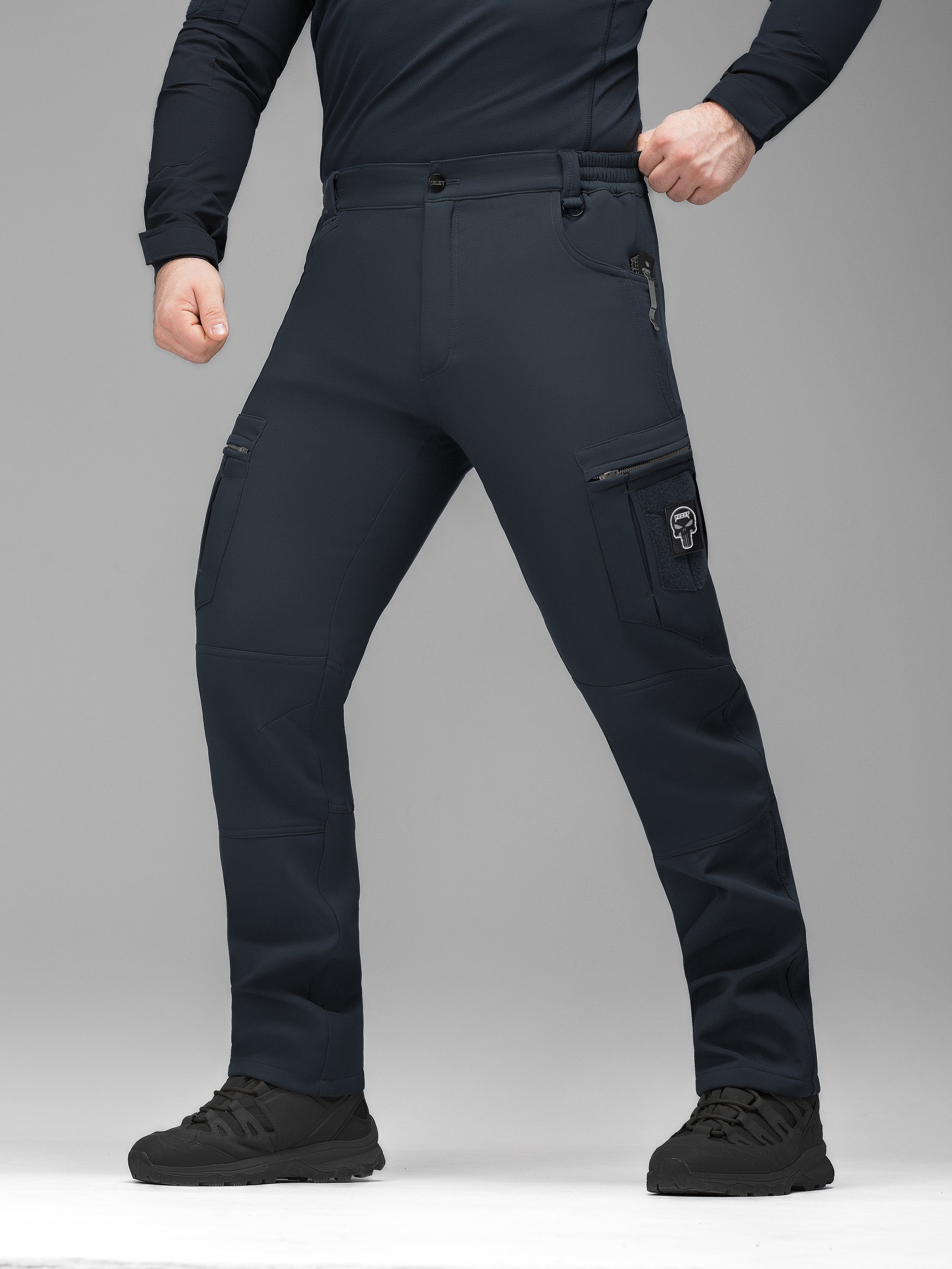 Зимові штани карго тактичні Softshell BEZET Ешелон синій - Фото 4