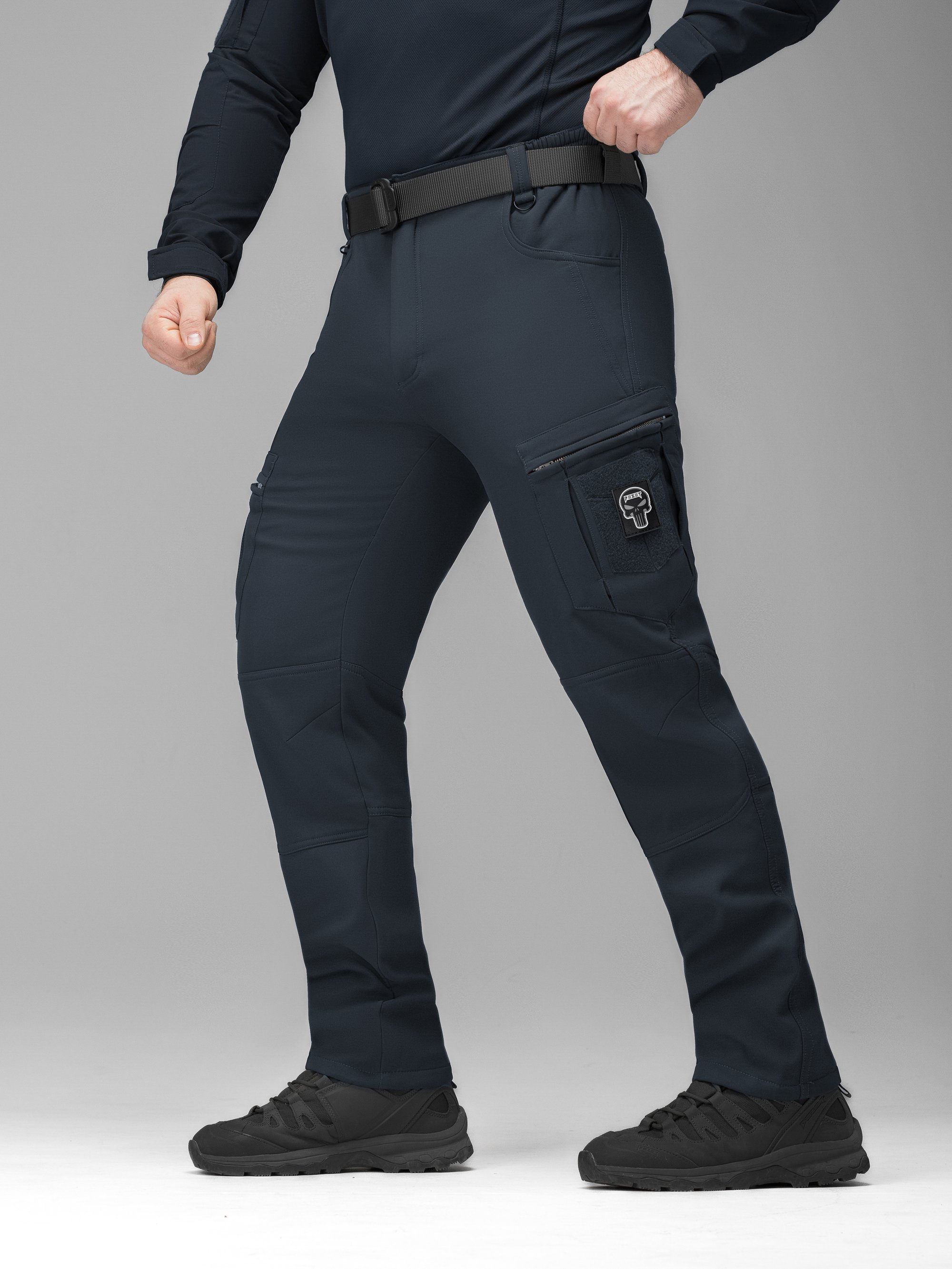 Зимові штани карго тактичні Softshell BEZET Ешелон синій - Фото 9