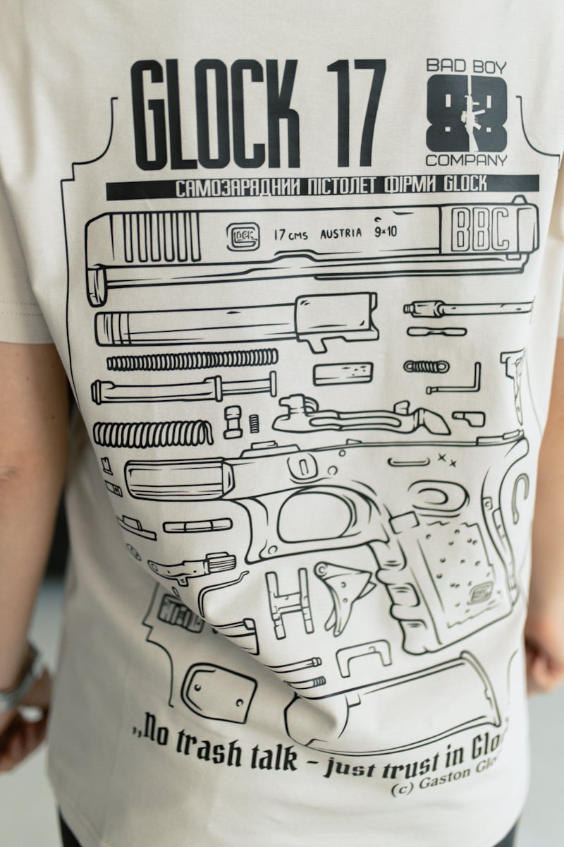 Футболка бежева "Glock17" Bad Boy Company