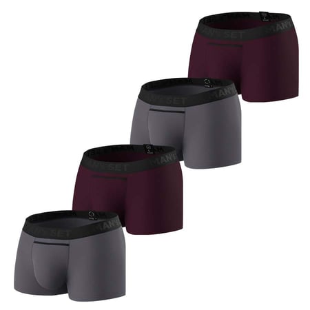 Комплект трусов Classic 1.2 Black Series, марсала/графитовый, 4шт MansSet